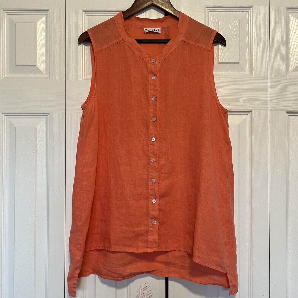 Women’s Habitat Sleeveless Button Top Blouse Size M/L